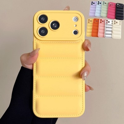 For iPhone Air 17e 17 Pro Max 17 Soft Down Jacket Shockproof Girls Women Case