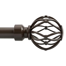 Bronze Curtain Rods 18 to 96-inches, 1-inch Diameter Heavy-Duty Adjustable De...