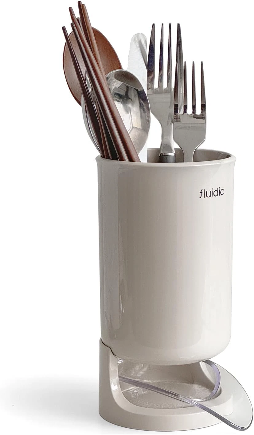 carrotez Utensil Drying Holder for Kitchen Counter, Self Draining, Beige