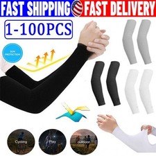 1-100 SCooling Arm Sleeves Cover UV Sun Protection Outdoor Sports For Men Women