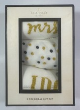 Women  s Kate Spade 3 Pack Bridal Gift Set Socks Size 9-11 Cream New In Gift Box