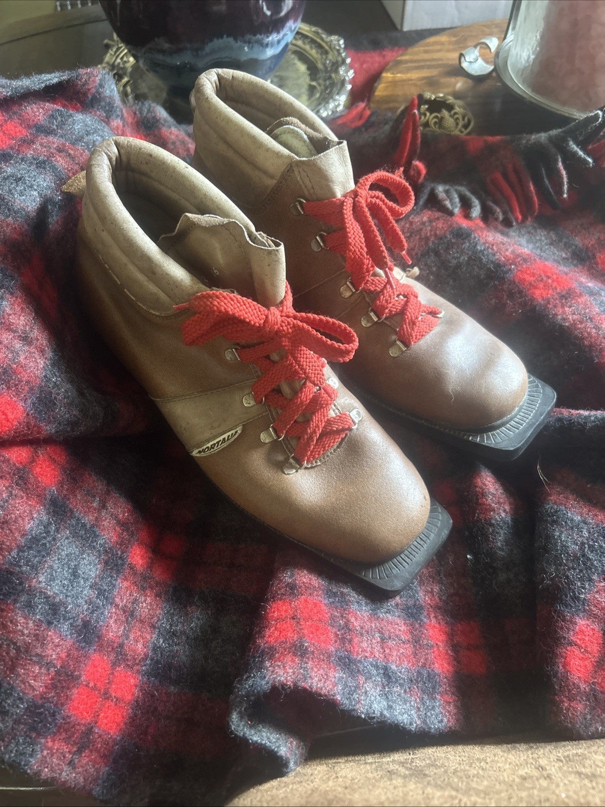 SALOMON Scarpone da sci di fondo Nortalia taglia 46 marrone con lacci rossi