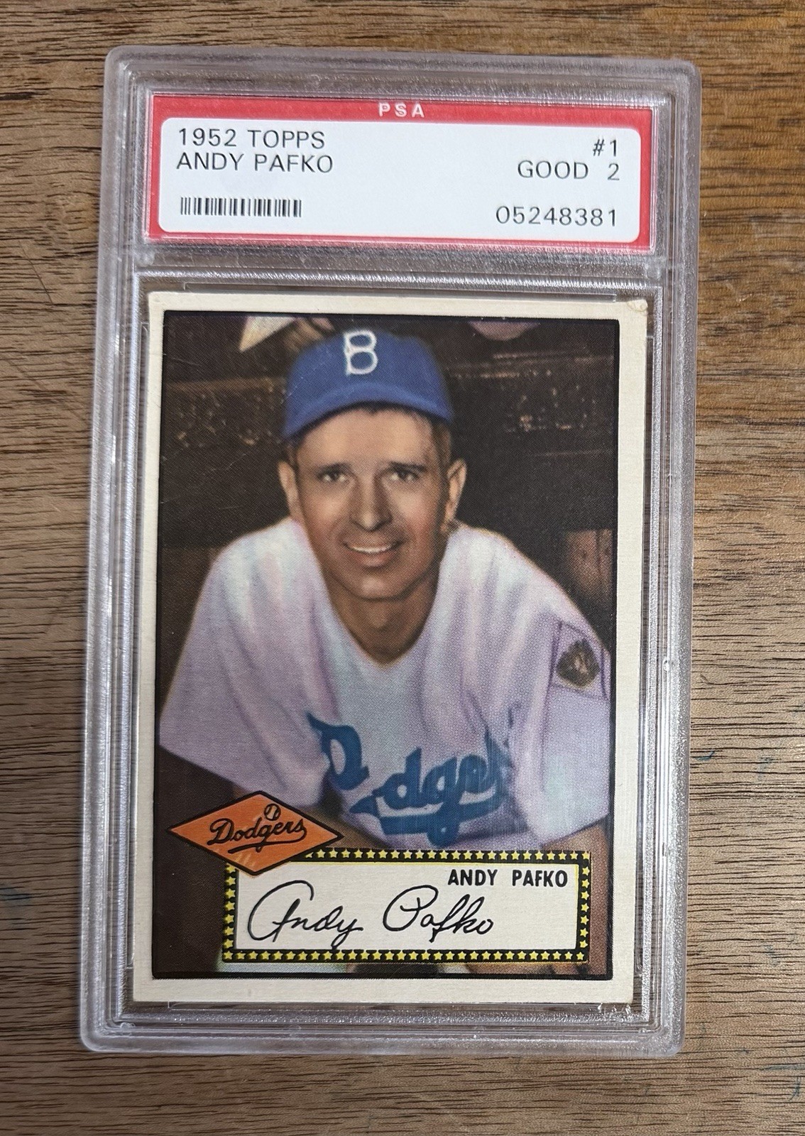 1952 Topps - #1 Andy Pafko (Bkack) - PSA 2