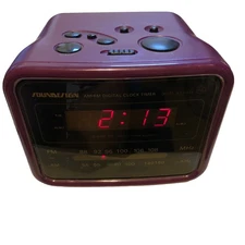 SounDesign Alarm Clock Radio Purple Cube 1980s Dual Alarm SoundDesign