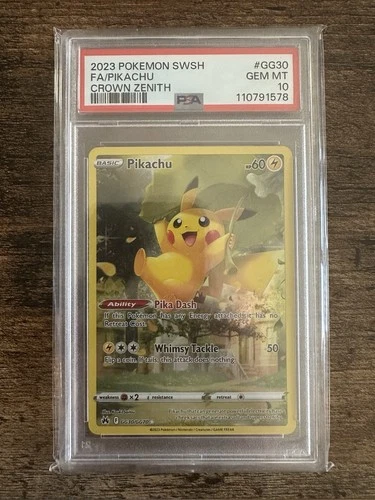 Pokemon Pikachu Full Art Crown Zenith Galarian Gallery GG30/GG70 PSA 10 Gem Mint