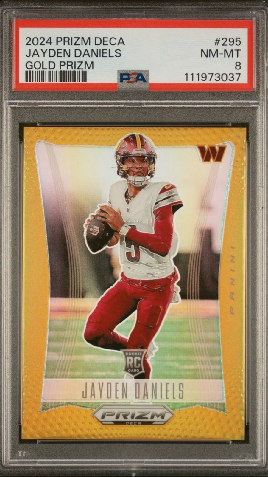 2024 Prizm Deca | Jayden Daniels | True Gold /10 PSA 8