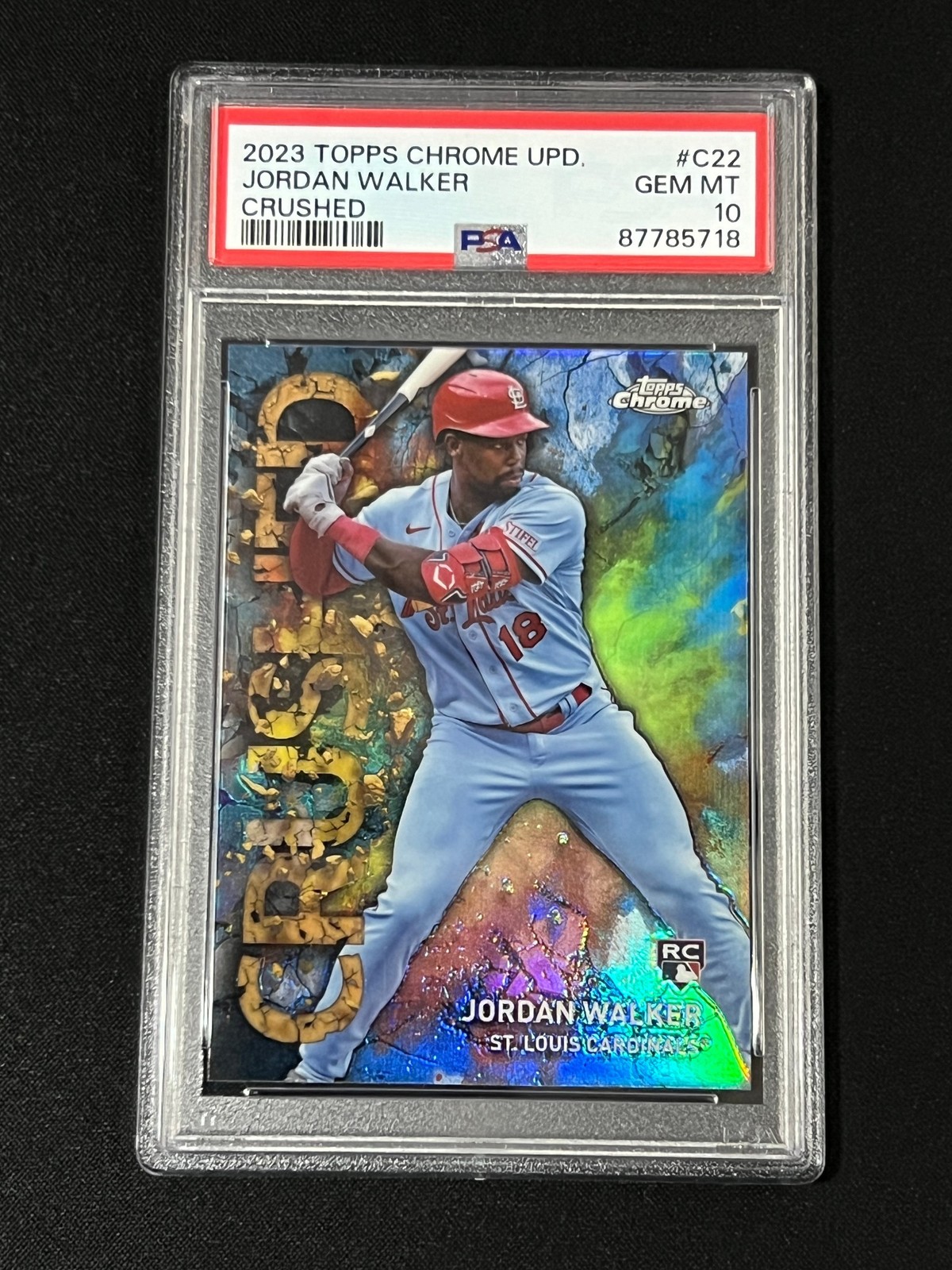 2023 TOPPS Chrome Update JORDAN WALKER CRUSHED PSA 10 CARDINALS RC C-22