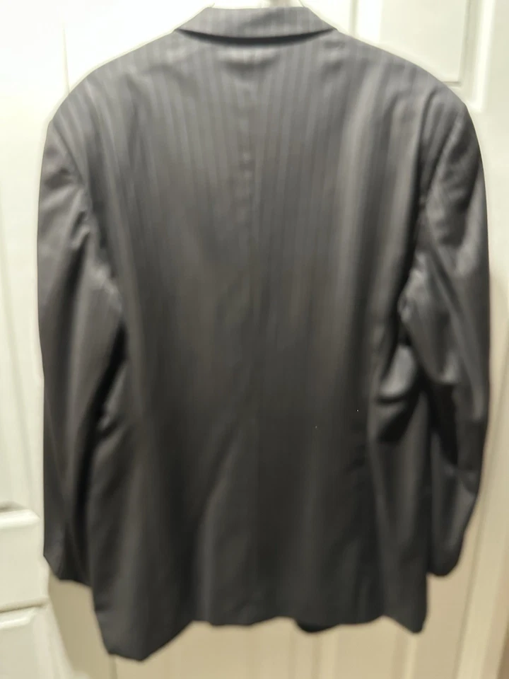 Armani Italia 2 piezas Negro ~ Gris Raya 2 Botones Hombre Traje Alto J44x35 P39/40x36.5 Foto 3 de 4