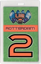 U2 1997 Popmart Concert Tour Rotterdam 2 Laminated Backstage Pass