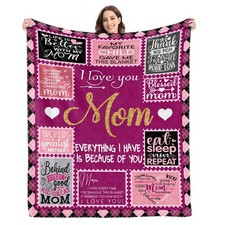 Gifts for Mom Throw Blanket 60x50 inch Soft Fleece for Mother's Day Birthday