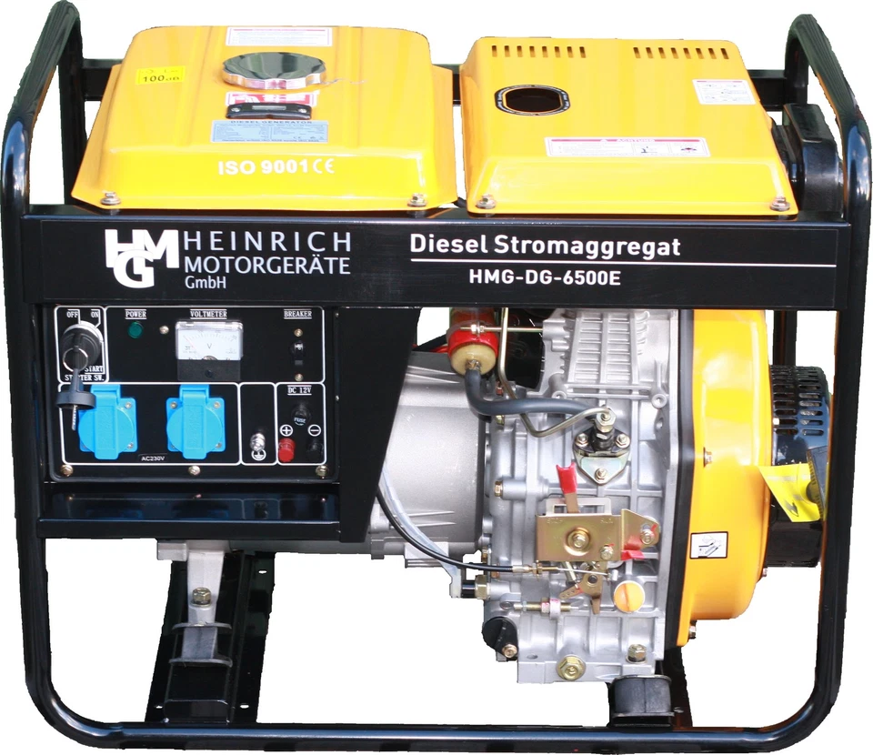 HEINRICH MOTORGERÄTE Diesel Stromerzeuger Notstromaggregat Stromaggregat 230V HMG-DG-6500E Generator
