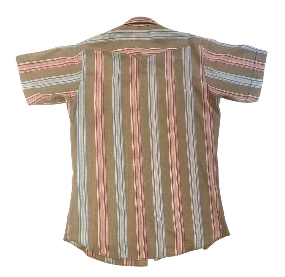 Vintage MCM 1960s Ranch & Town mens s/s cotton blend Western shirt M 15 1/2 VG - Image 2 of 4