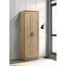 Pemberly Row Contemporary Engineered Wood Storage Cabinet in Light Wood