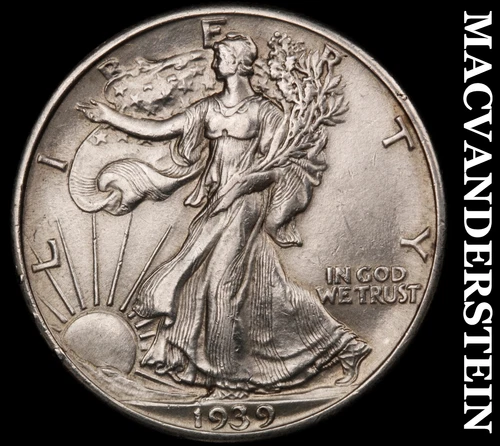 1939 Walking Liberty Half- Silver- Scarce High Grade Luster No Reserve #J4576