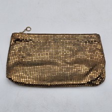 Vintage Art Deco Duramesh Gold Bronze Metallic Mesh Makeup Bag Change Purse