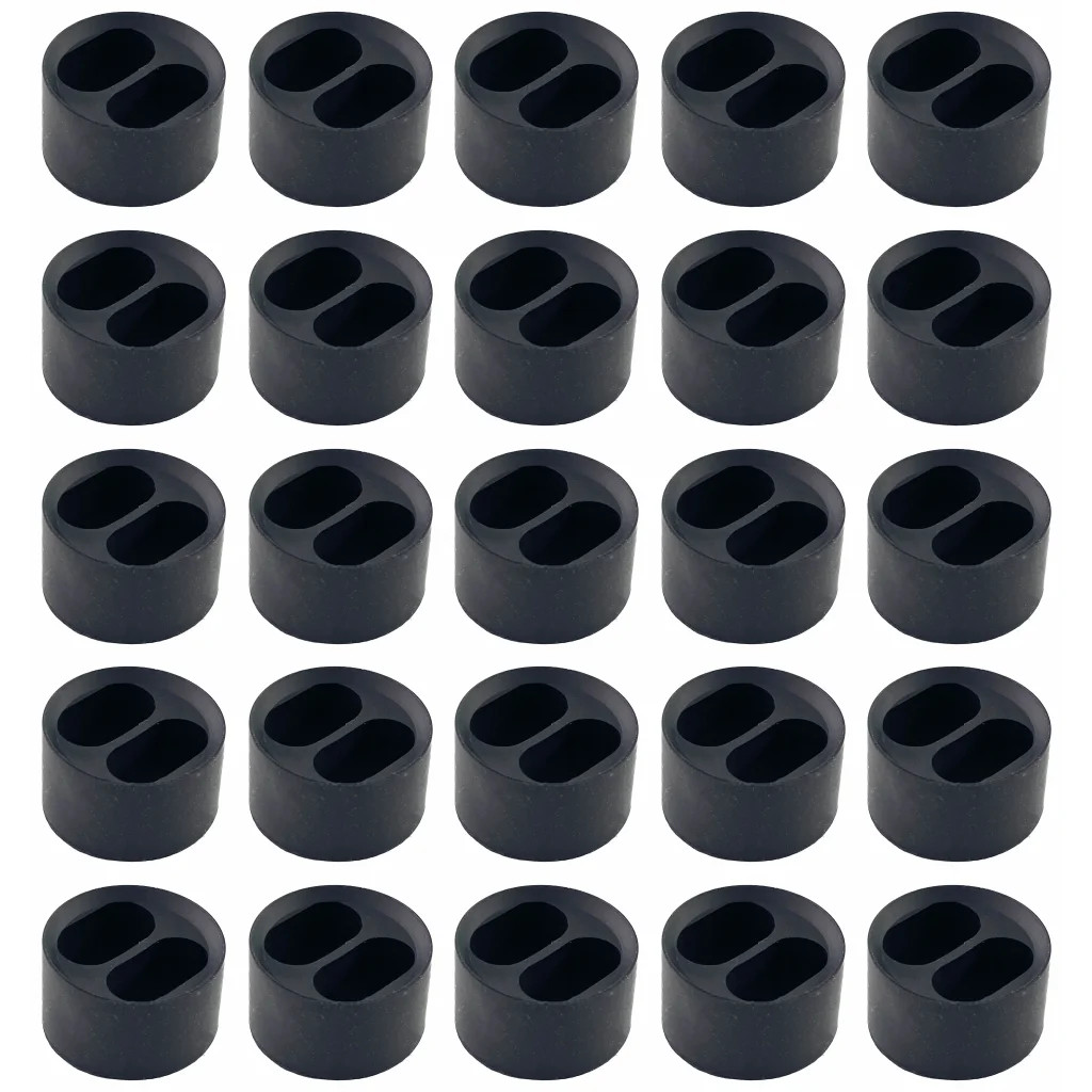 Pack Of 25 x Cable Gland Insert Black M25 For 2 Flat 2.5mm 2.5 - 4mm T+E Wiska