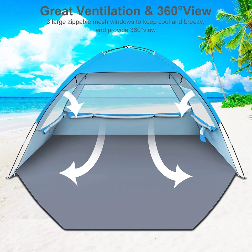 Beach Tent Sun Shelter, UPF 50+ UV Protection, Lightweight & Easy Setup, Canopy - Image 4 of 4