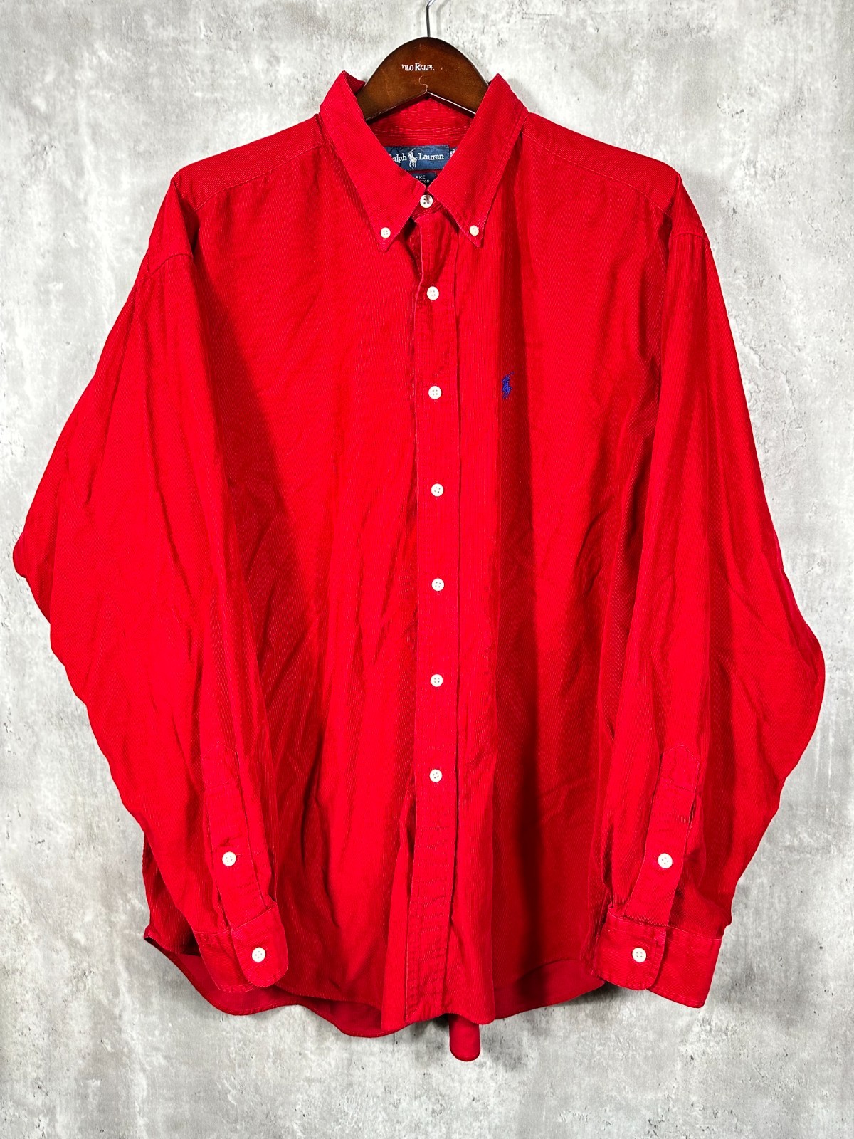 Vintage Polo Ralph Lauren Shirt Mens XXL Blake Corduroy Red Long Sleeve Preppy