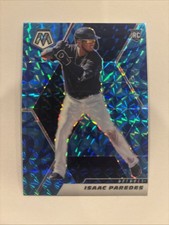 Isaac Paredes 2021 Panini Mosaic #224 Blue Prizm Rookie Card Rays. rookie card picture