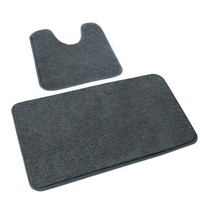 Badezimmerteppich Set Mikrofaser Rutschfest Waschbar Grau Badvorleger 50X80 Cm