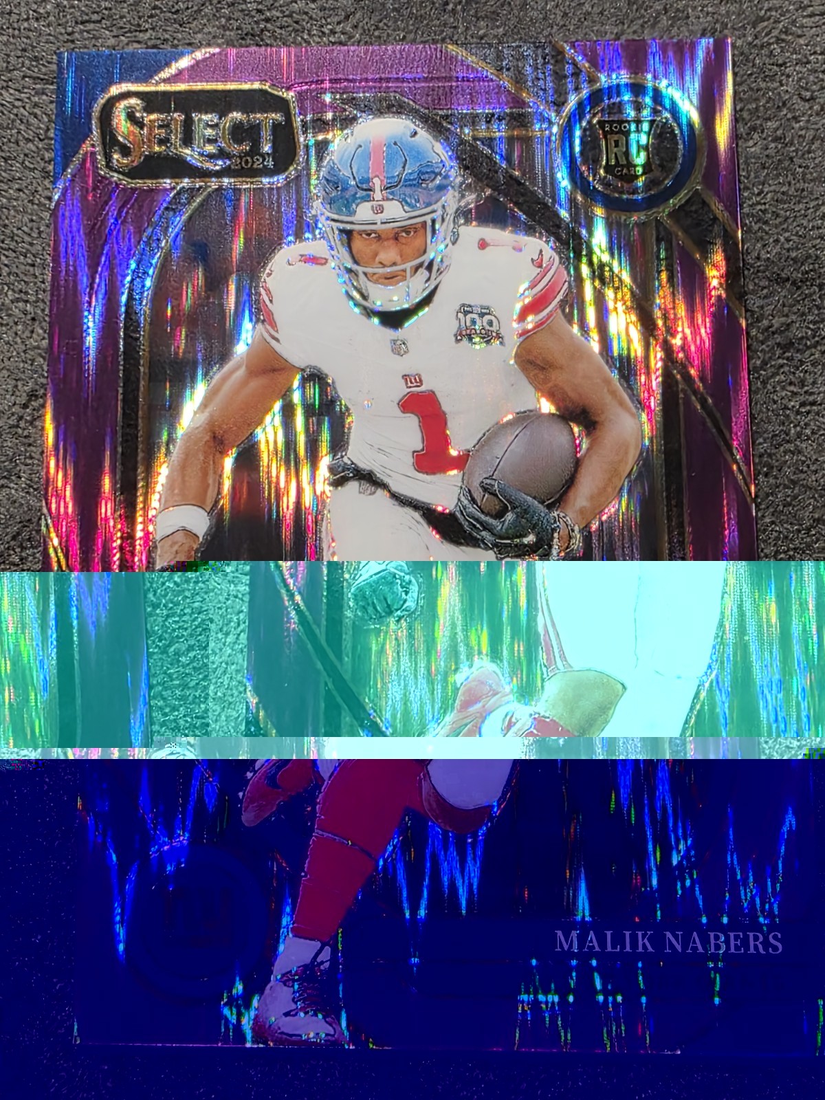 2024 Panini Select - Club Level Malik Nabers #220 Purple Shock Prizm /360 (RC)