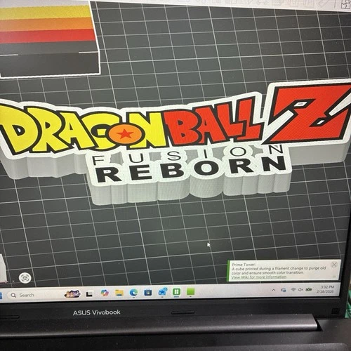 3D Printed Dragon Ball Z Fusion Reborn Sign Logo Fan Display Fan Art Z Super GT