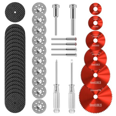 44pcs Red HSS Cutting Wheel Set Rotary Tool Snap Fit Dremel Circula Discs