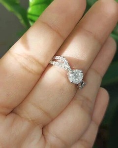 Authentic Round Cut 935 Arganitum Silver Women Stunning Band Ring 14k White Gold Plated