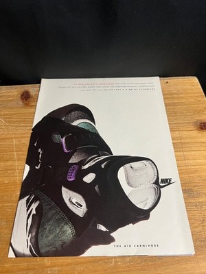 1993 VINTAGE 8X11 PRINT Ad FOR NIKE AIR CARNIVORE SNEAKERS DURABUCK DYNAMIC FIT