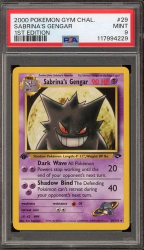 Pokemon Sabrina's Gengar Gym Challenge 1st Edition Rare #29 PSA 9 Mint
