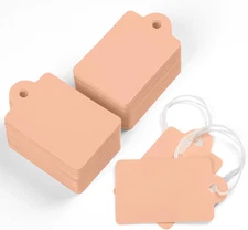 200 Pcs Price Tags with String Attached 1.38" X 0.87" Writable Orange Hang Tags 