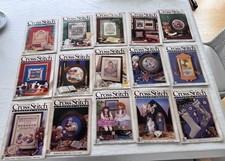 Vintage Cross Stitch  Country Crafts Magazine Lot Of 15 1985-88 Needlework READ