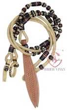Rommel Reins Natural & Black, 20 plaits Rommel Reins, 55" Braided Romal Reins.