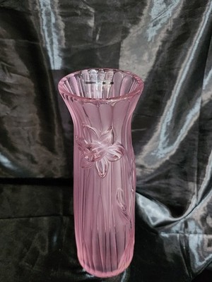 Rare Pink Lalique Crystal Daffodil Vase
