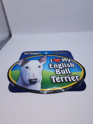 Scandical Pet Magnet "I ❤️ My English Bull Terrier" Decorative Car Fridge Etc - Picture 2 of 5