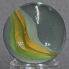 Vintage Imported 6 Vein 3 Color Cat's Eye Marble .61 Inches Near-Mint Condition