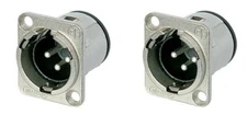 Neutrik XLR Connector NC3MD-V, 3 Pole Male, Vertical Mount, Qty: 2