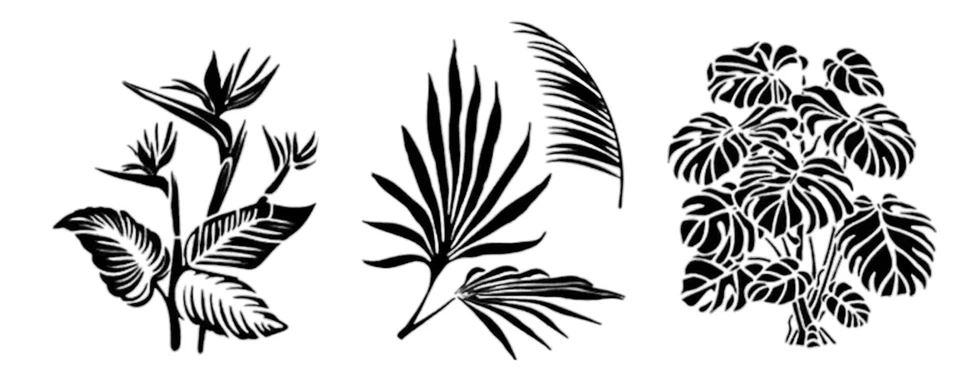 9er Set Blumen und Blätter Schablonen Monstera Strelizie u. a. Nr. 218 - Bild 3 von 4