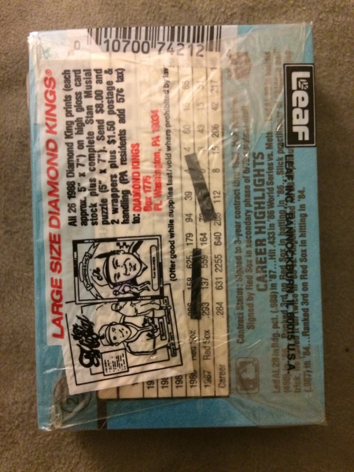 Paquete de tarjetas de violonchelo 1988 Bret Saberhagen Royals (top) Marty Barrett Red Sox (atrás) Foto 2 de 2