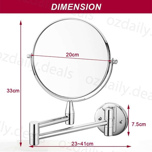 10X Extending Magnifying Makeup Bathroom Shaving 360 Round Mirror Wall Mount OZ - Picture 2 of 12