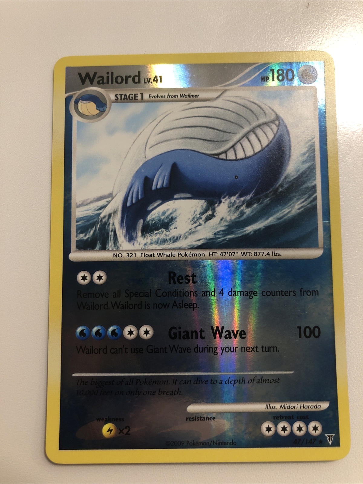 Pokémon TCG Wailord Supreme Victors 47 Reverse Holo Rare for sale