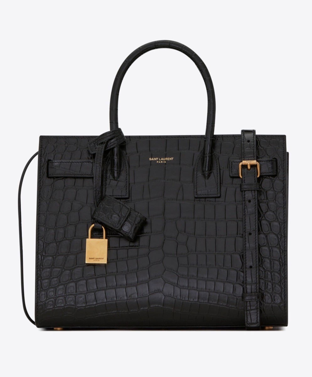 YSL SAC DE JOUR BABY IN MATTE CROCODILE EMBOSSED LEATHER