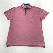 Rodd Gunn Polo Shirt Mens Large Sports Fit Heather Red Pique Knit Short Sleeve