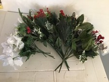 Lot 9 Christmas White Poinsettia Floral Picks