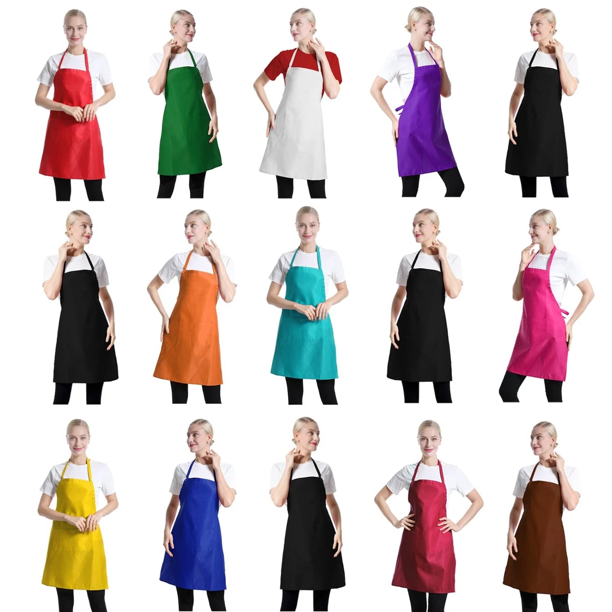 Set Di 2 Grembiuli Da Cucina In Tela - Regolabili, Con 3 Tasche, Per Uomo E Donna