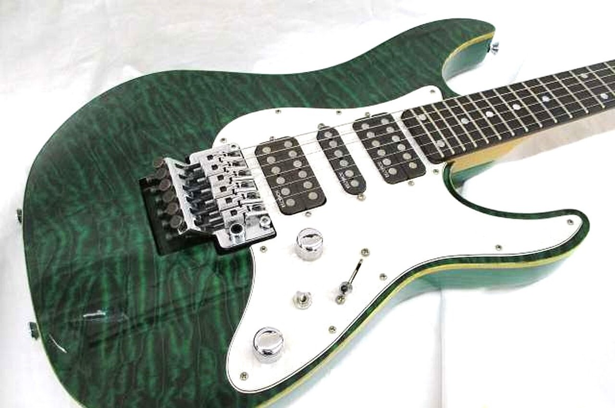 SCHECTER SD-2-24-AS See-Thru-Green Used Electric Guitar Free Ship 
