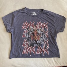 CHASOR - CHA SOR - Short Sleeved TIGER LOVE T-Shirt - Custom Cropped - Size S