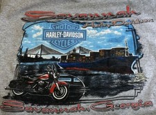Harley-Davidson Tshirt Mens Small Savannah, GA Grey Double Sided Design