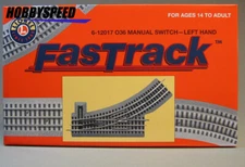 LIONEL FASTRACK LEFT HAND SWITCH TRAIN TRACK SECTION fas turn out 6-12017 NEW