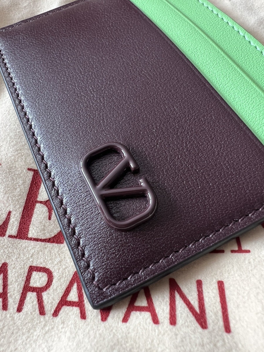 【 VALENTINO 】V LOGO CARD WALLET Valentino VLOGO Bi-Color Leather Card Holder Card Case NEW W
